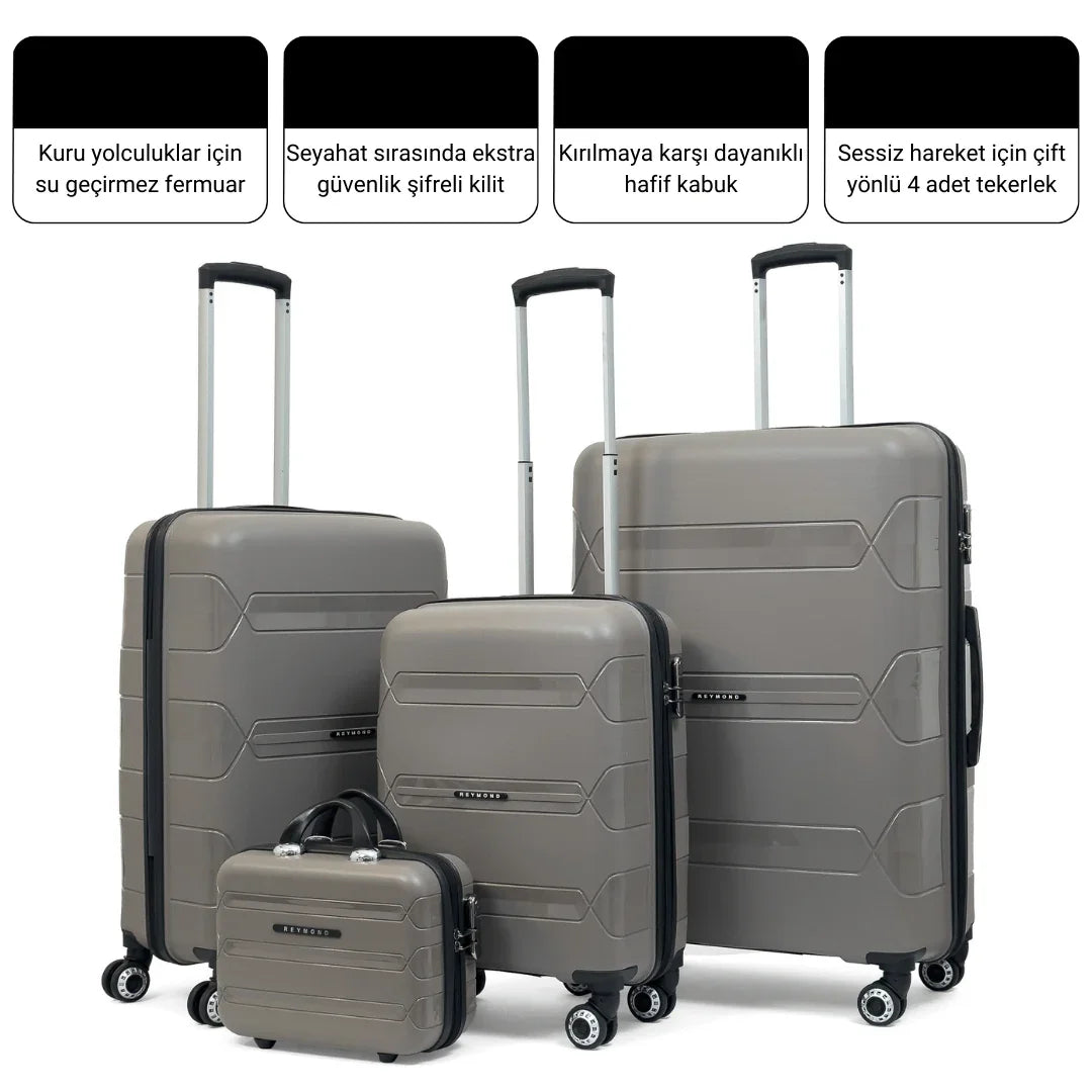 Konjabags bags - Lucas Polipropilen Kırılmaz Valiz Seti, 4'lü Set