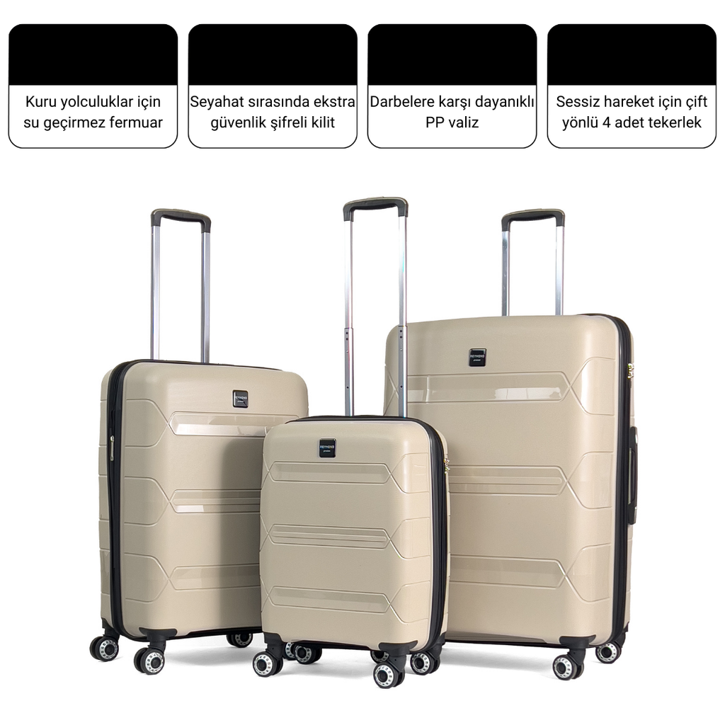 Lucas Körüklü Polipropilen Kırılmaz Valiz, Orta Boy