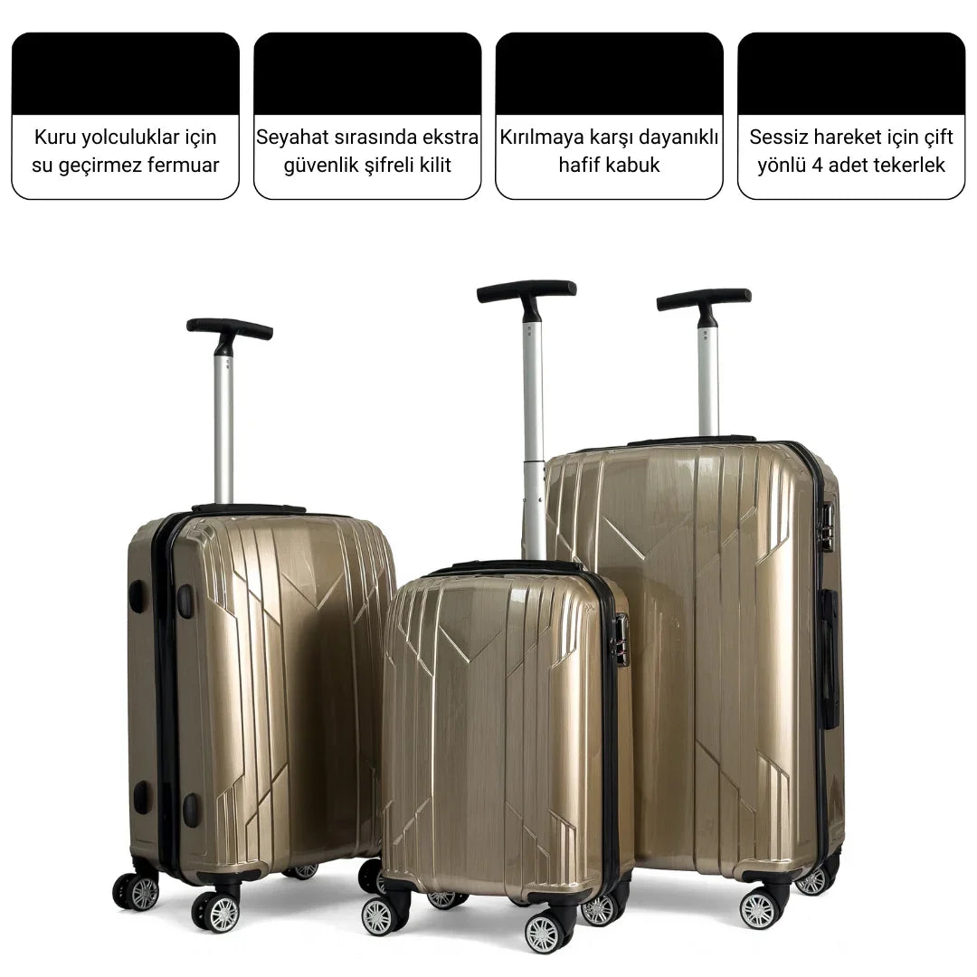 Konjabags bags - Reymond INOX Polikarbon Valiz, Kabin Boy&Büyük Boy