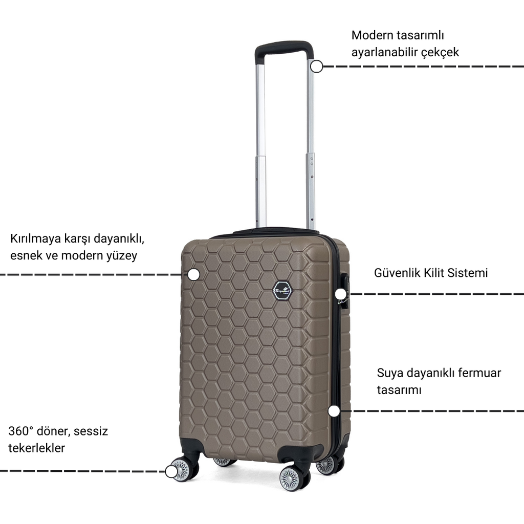 Altıgen ABS Seyahat Valizi, Orta Boy