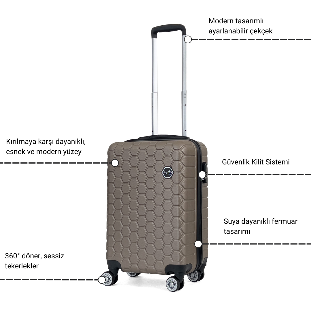 Altıgen ABS Seyahat Valizi, Büyük Boy