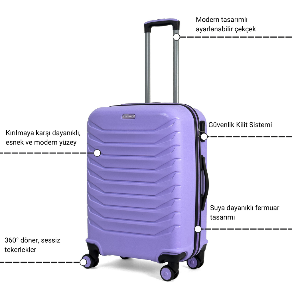 Konjabags bags - Lora PP (Polipropilen) Kırılmaz Valiz, 3'lü Set