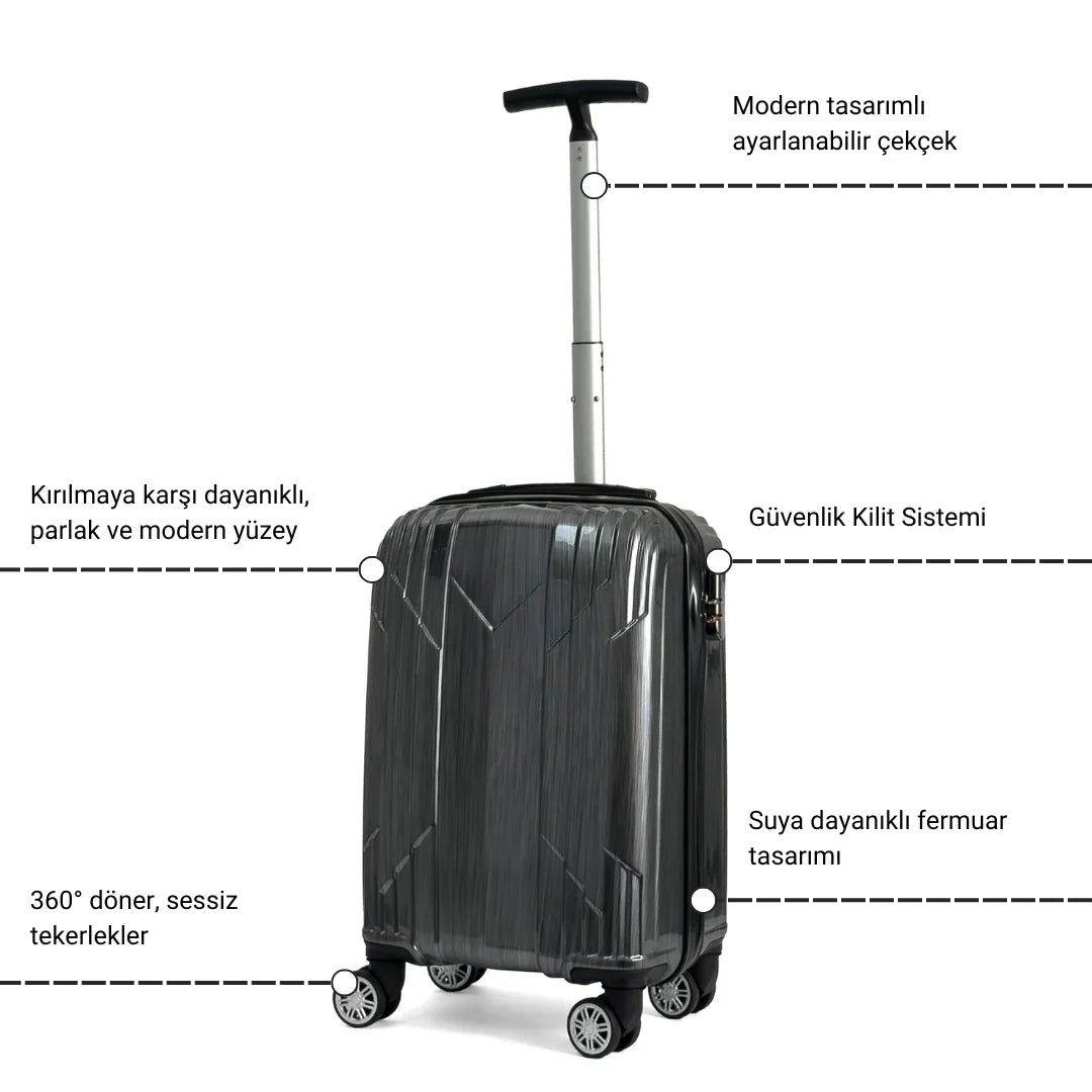 Konjabags bags - Reymond INOX Polikarbon Valiz, 3'lü Set
