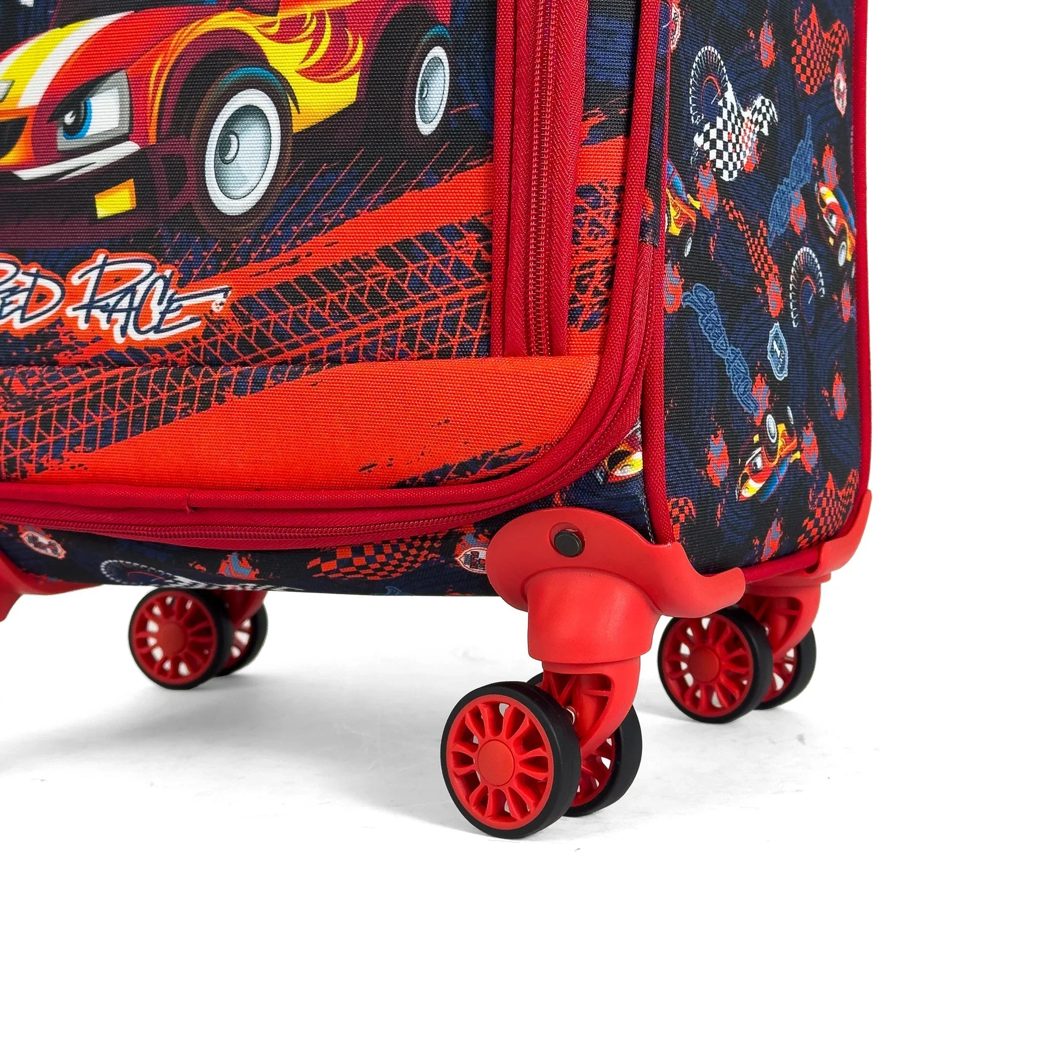 Konjabags bags - Araba Desenli 4 Tekerlekli Çocuk Valizi, Eğlenceli Seyahat Arkadaşı