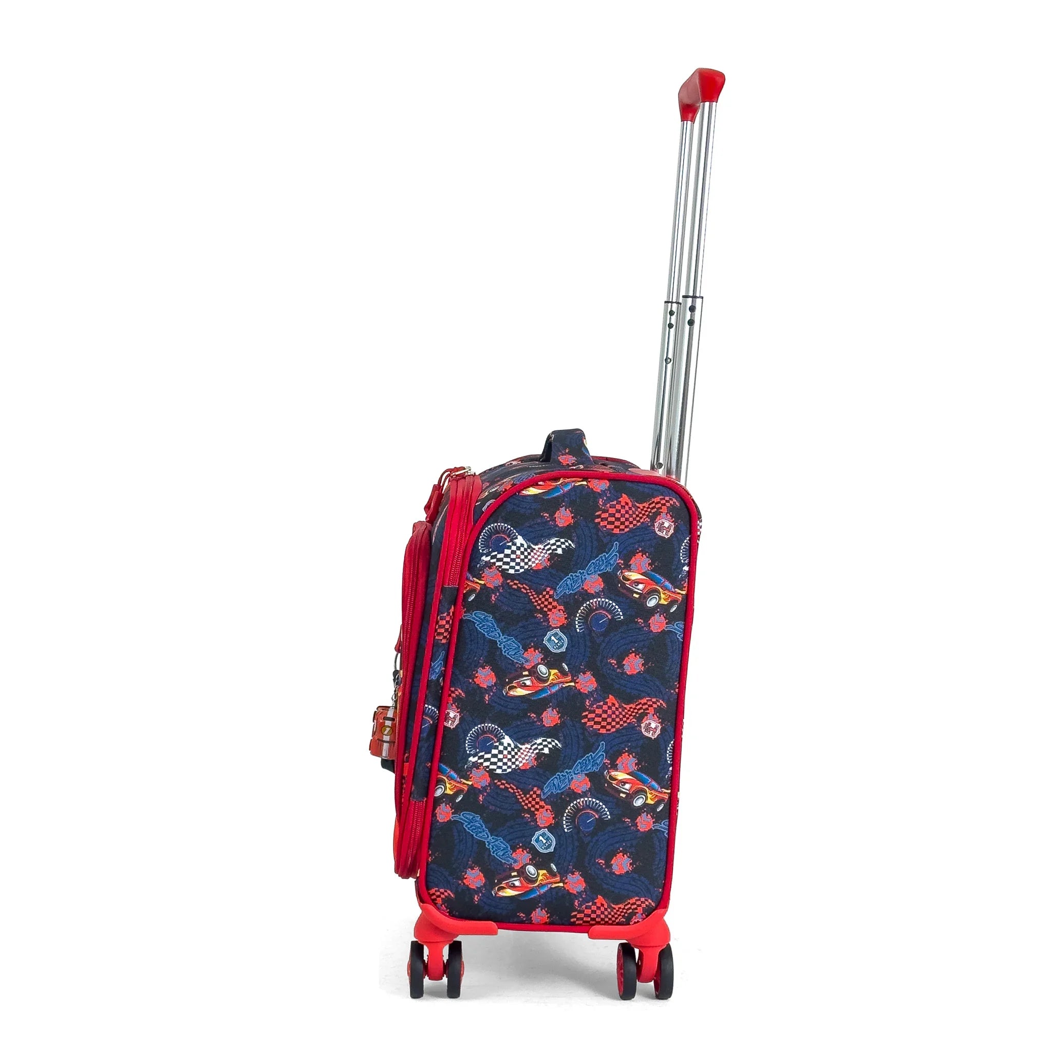 Konjabags bags - Araba Desenli 4 Tekerlekli Çocuk Valizi, Eğlenceli Seyahat Arkadaşı