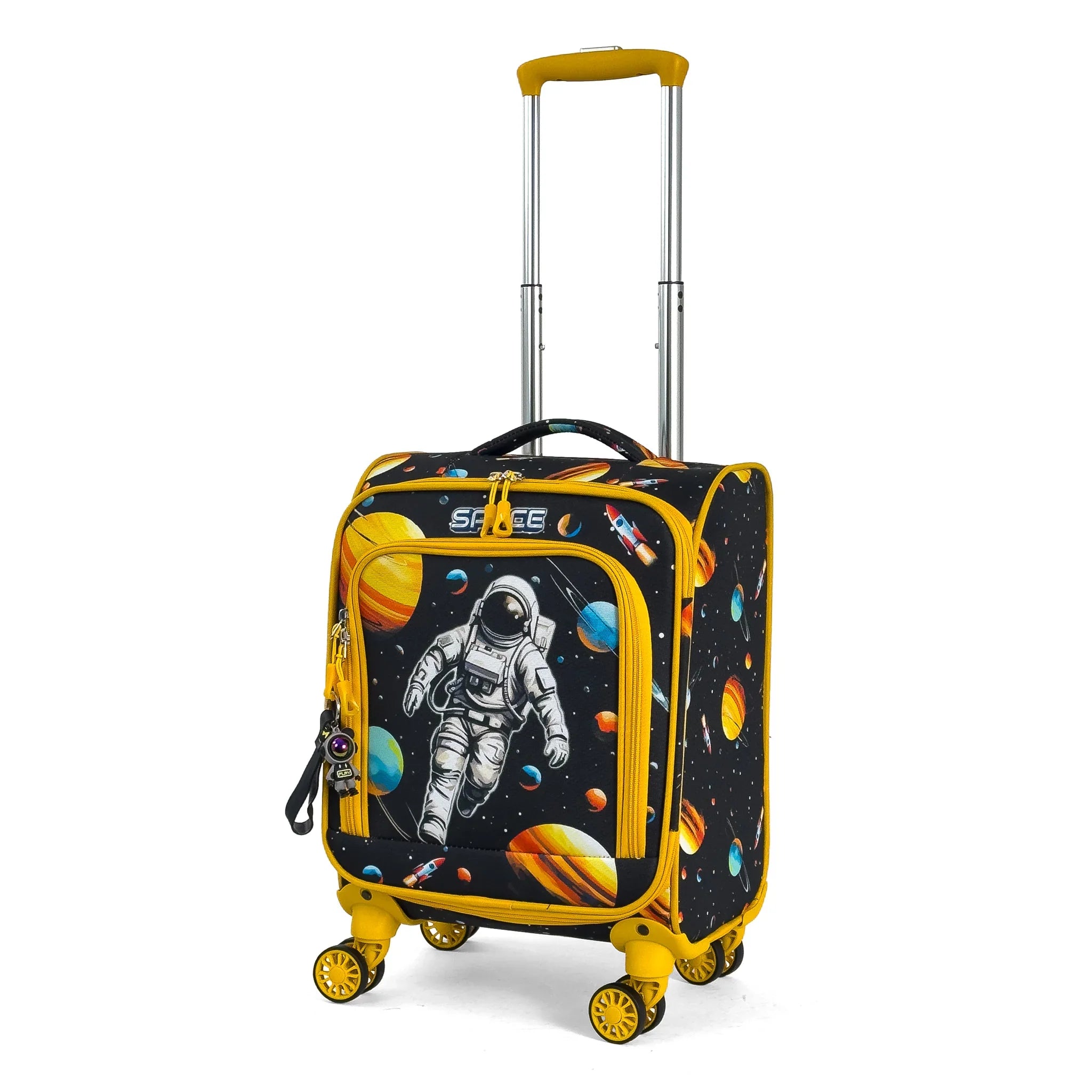 Konjabags bags - Astronot Desenli 4 Tekerlekli Çocuk Valizi, Eğlenceli Seyahat Arkadaşı