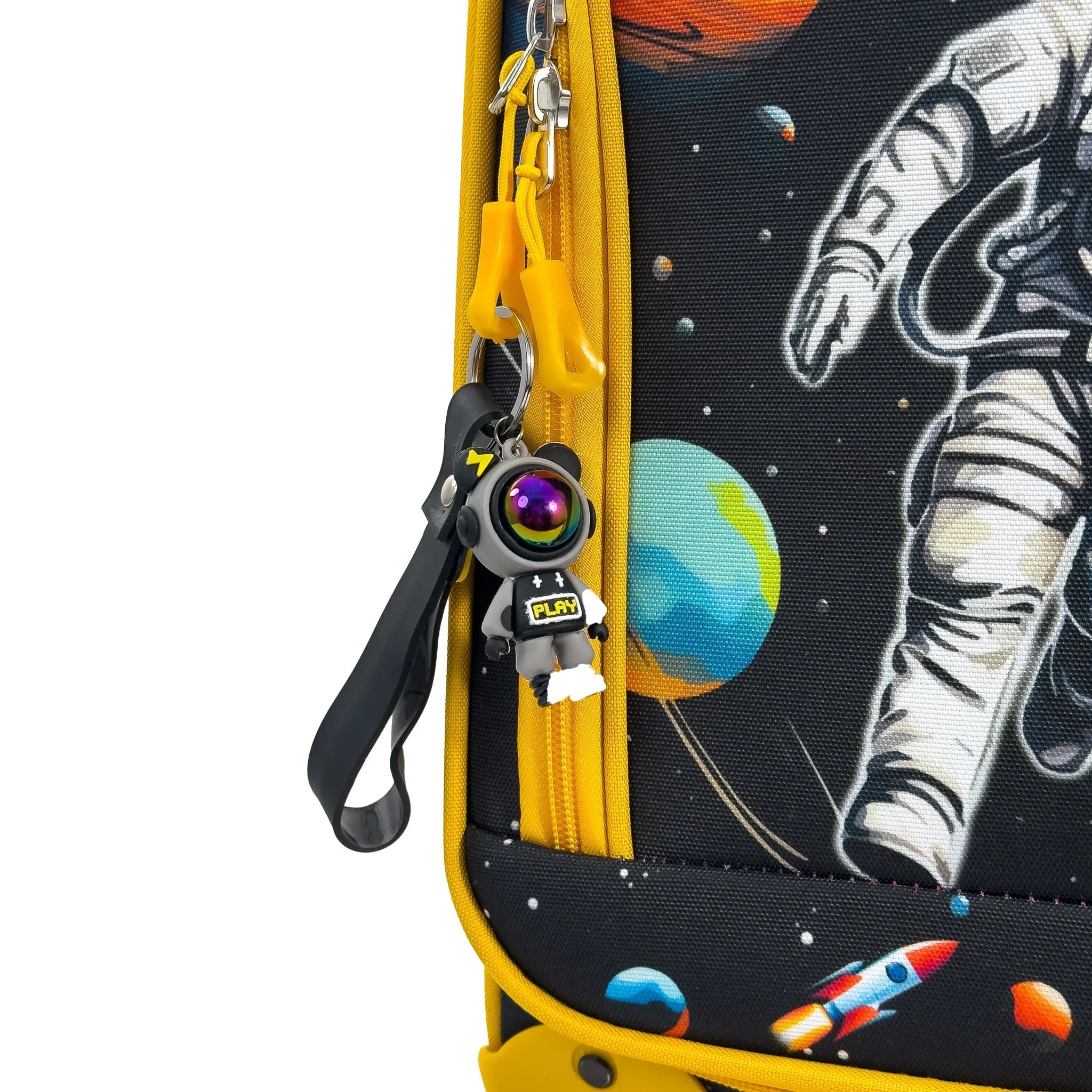 Konjabags bags - Astronot Desenli 4 Tekerlekli Çocuk Valizi, Eğlenceli Seyahat Arkadaşı