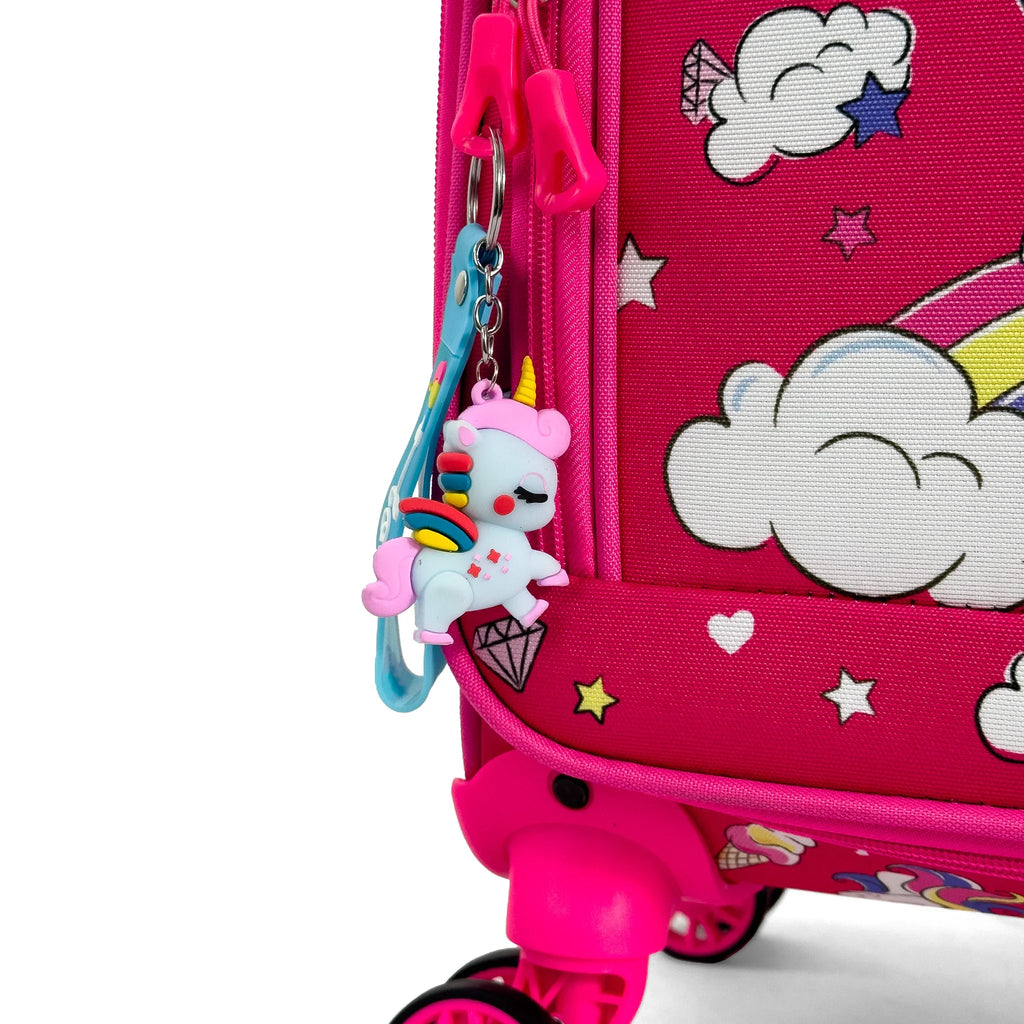 Konjabags bags - Unicorn Desenli 4 Tekerlekli Çocuk Valizi, Eğlenceli Seyahat Arkadaşı