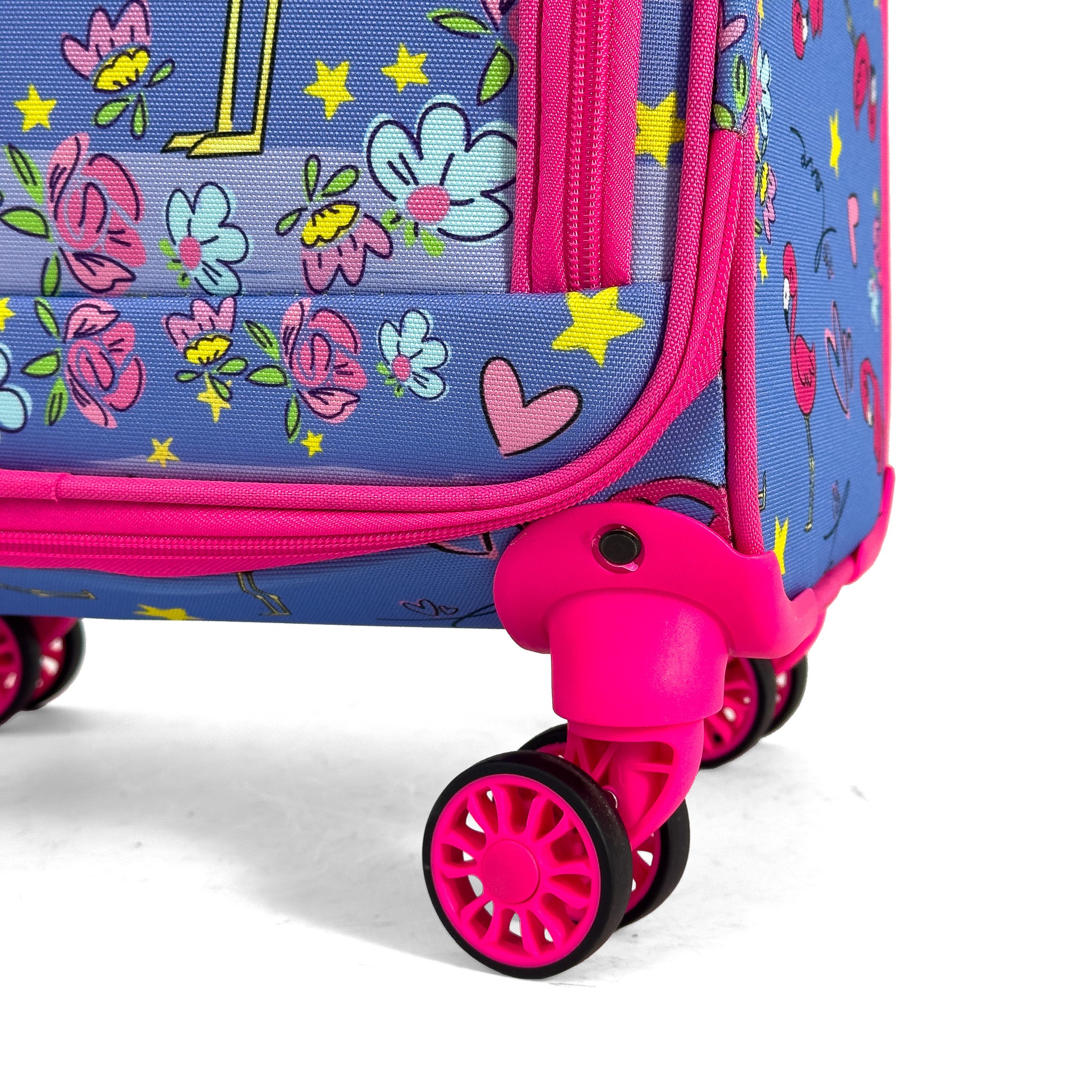 Konjabags bags - Flamingo Desenli 4 Tekerlekli Çocuk Valizi, Eğlenceli Seyahat Arkadaşı