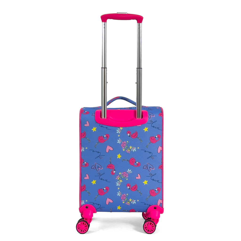Konjabags bags - Flamingo Desenli 4 Tekerlekli Çocuk Valizi, Eğlenceli Seyahat Arkadaşı