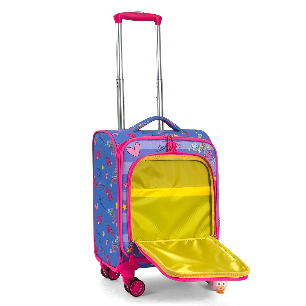 Konjabags bags - Flamingo Desenli 4 Tekerlekli Çocuk Valizi, Eğlenceli Seyahat Arkadaşı