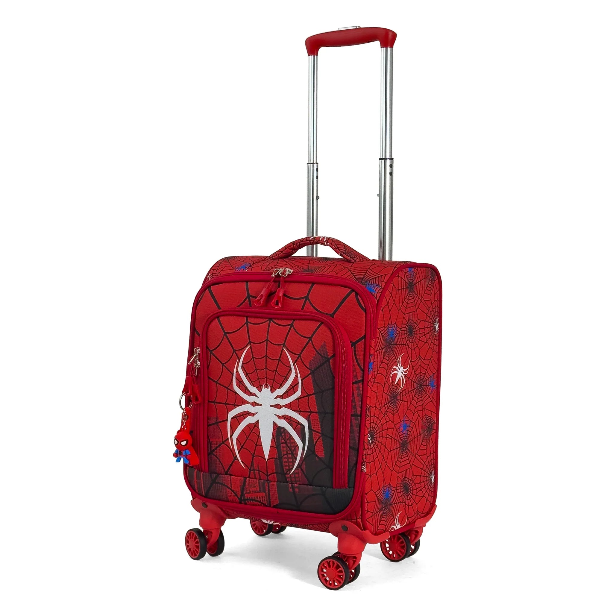 Konjabags bags - Örümcek Desenli 4 Tekerlekli Çocuk Valizi, Eğlenceli Seyahat Arkadaşı