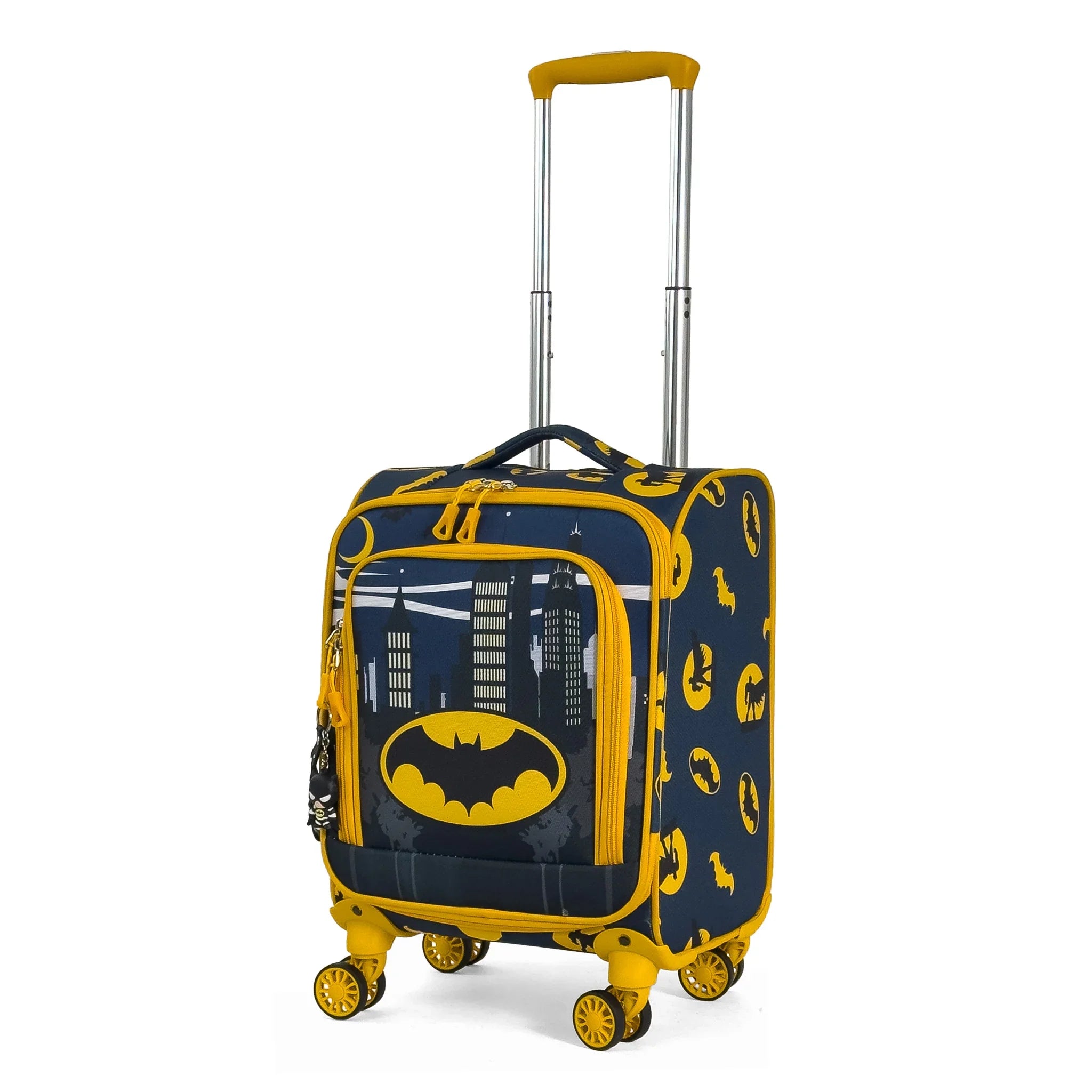 Konjabags bags - Yarasa Desenli 4 Tekerlekli Çocuk Valizi, Eğlenceli Seyahat Arkadaşı