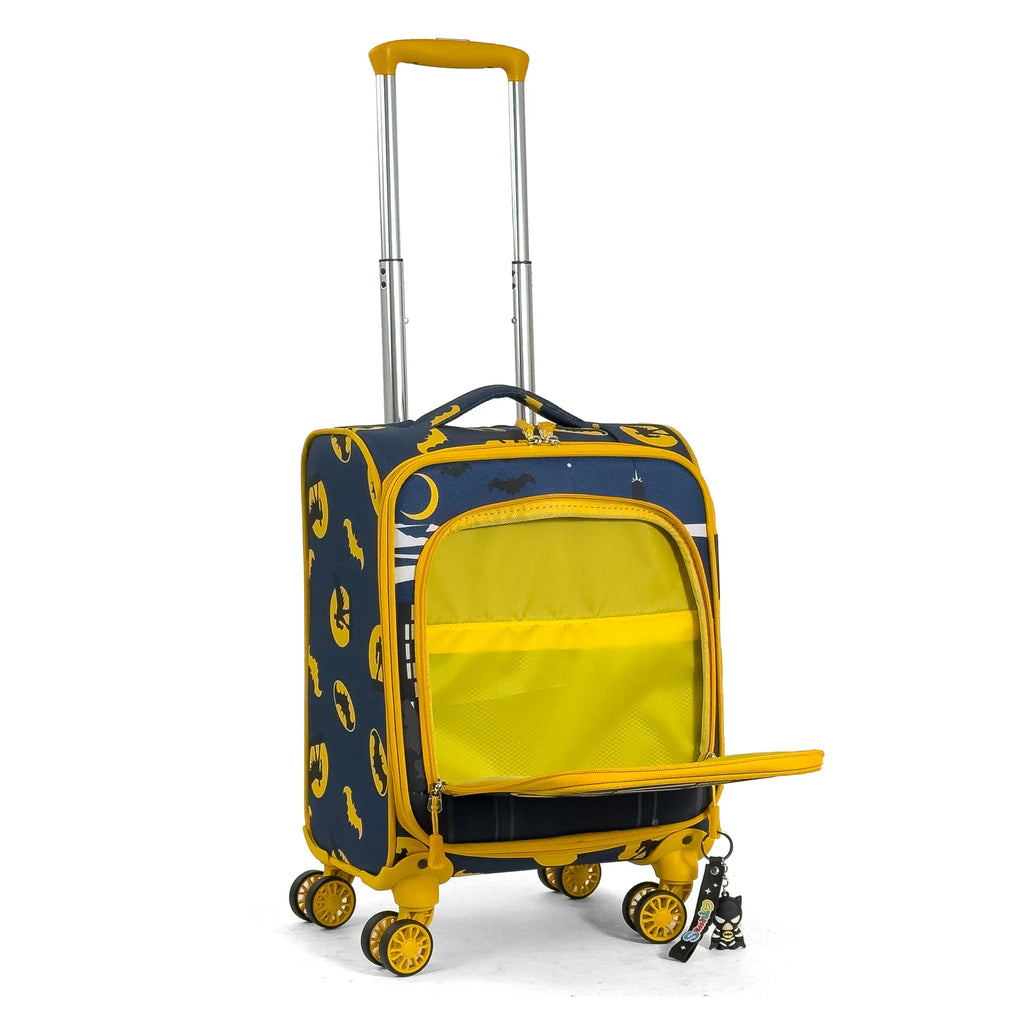 Konjabags bags - Yarasa Desenli 4 Tekerlekli Çocuk Valizi, Eğlenceli Seyahat Arkadaşı