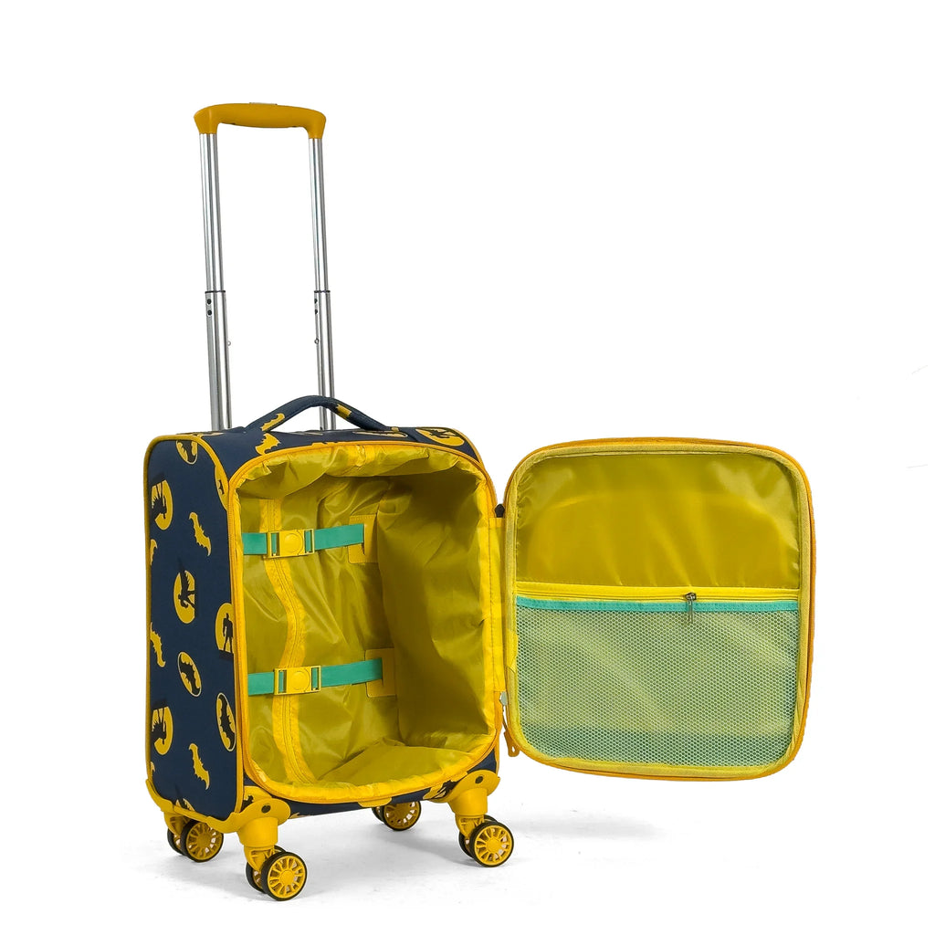 Konjabags bags - Yarasa Desenli 4 Tekerlekli Çocuk Valizi, Eğlenceli Seyahat Arkadaşı