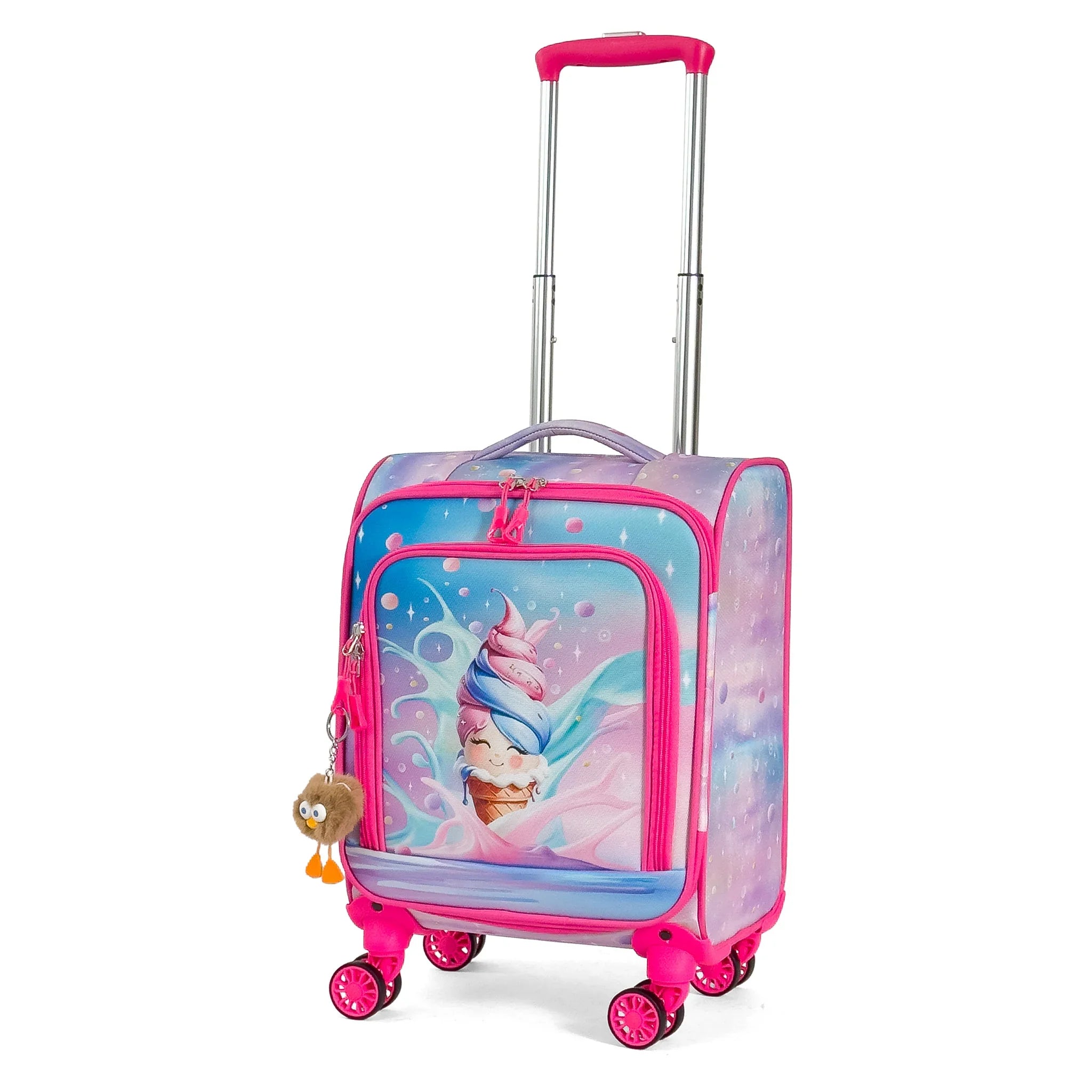 Konjabags bags - Dondurma Desenli 4 Tekerlekli Çocuk Valizi, Eğlenceli Seyahat Arkadaşı