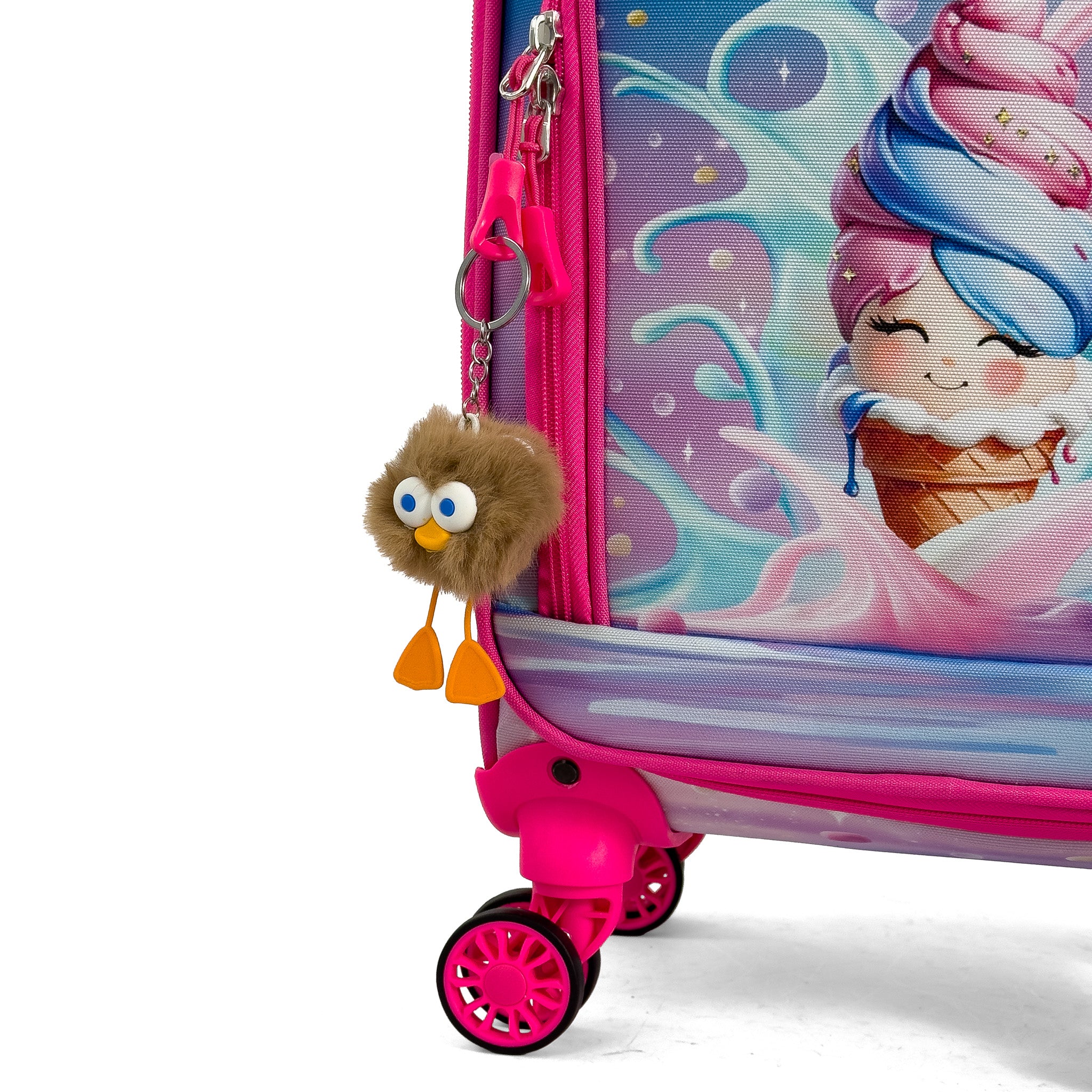 Konjabags bags - Dondurma Desenli 4 Tekerlekli Çocuk Valizi, Eğlenceli Seyahat Arkadaşı