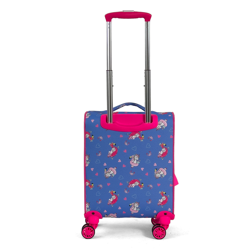 Konjabags bags - Flamingo Unicorn Desenli 4 Tekerlekli Çocuk Valizi, Eğlenceli Seyahat Arkadaşı