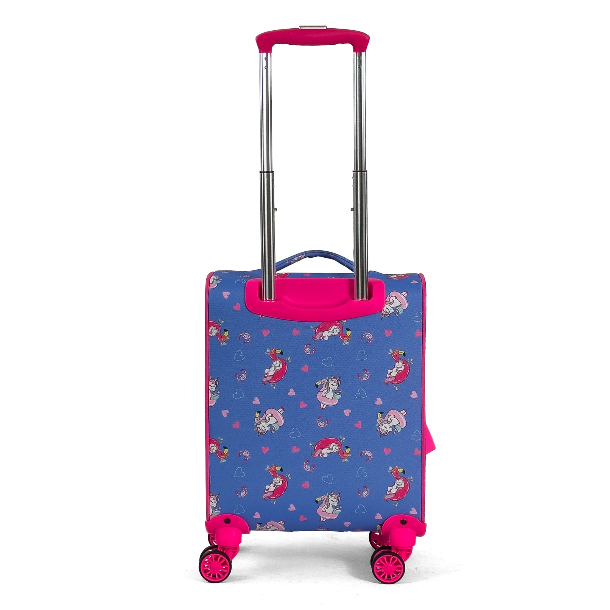 Konjabags bags - Flamingo Unicorn Desenli 4 Tekerlekli Çocuk Valizi, Eğlenceli Seyahat Arkadaşı