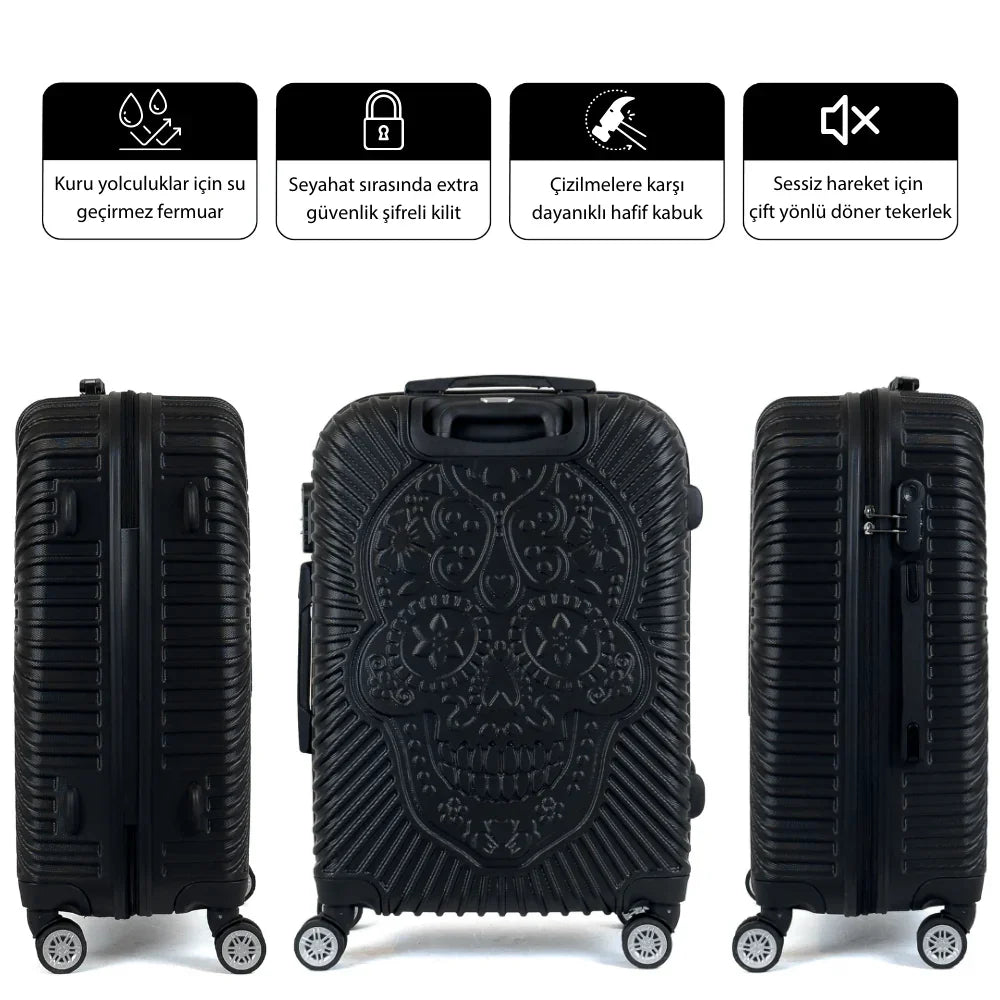 Konjabags bags - Reymond Kurukafa Desen ABS Valiz - 3'lü Set