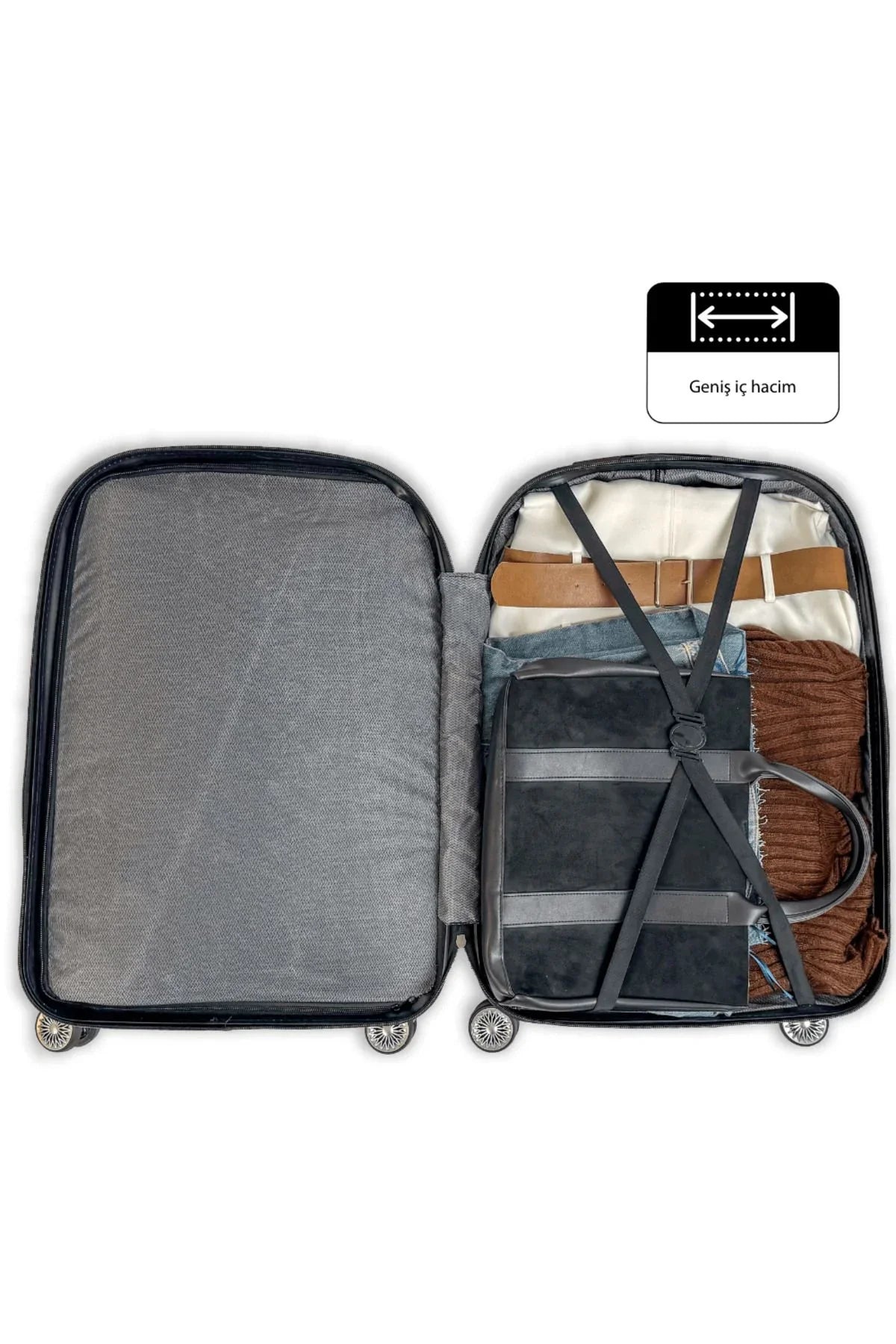 Konjabags bags - Reymond Piramit Desen ABS Seyahat Valizi, Canyon Serisi, Kabin Boy
