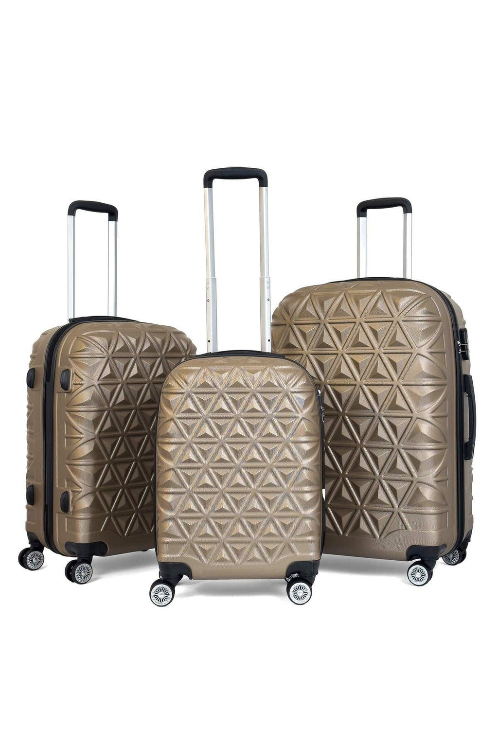 Konjabags bags - Reymond Piramit Desen ABS Seyahat Valizi, Canyon Serisi, 3'lü Set