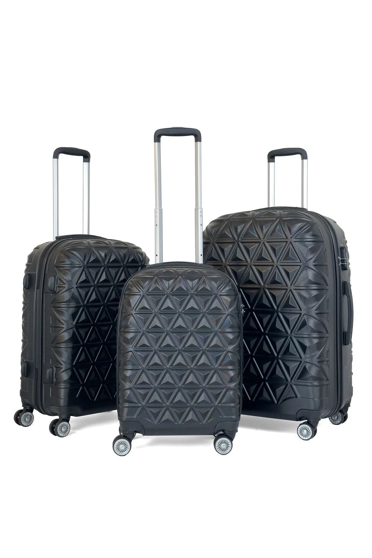 Konjabags bags - Reymond Piramit Desen ABS Seyahat Valizi, Canyon Serisi, 3'lü Set