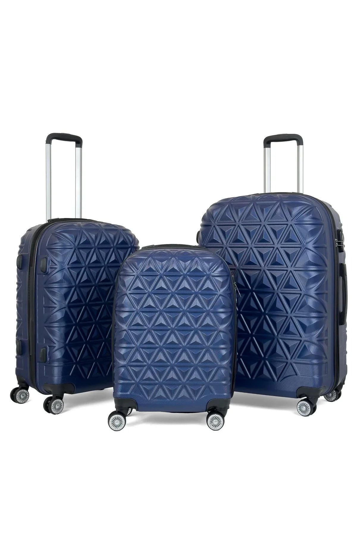 Konjabags bags - Reymond Piramit Desen ABS Seyahat Valizi, Canyon Serisi, 3'lü Set