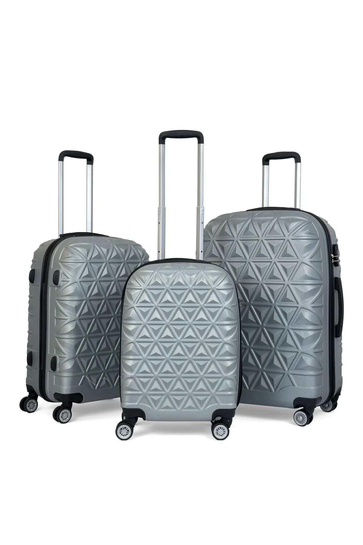 Konjabags bags - Reymond Piramit Desen ABS Seyahat Valizi, Canyon Serisi, 3'lü Set