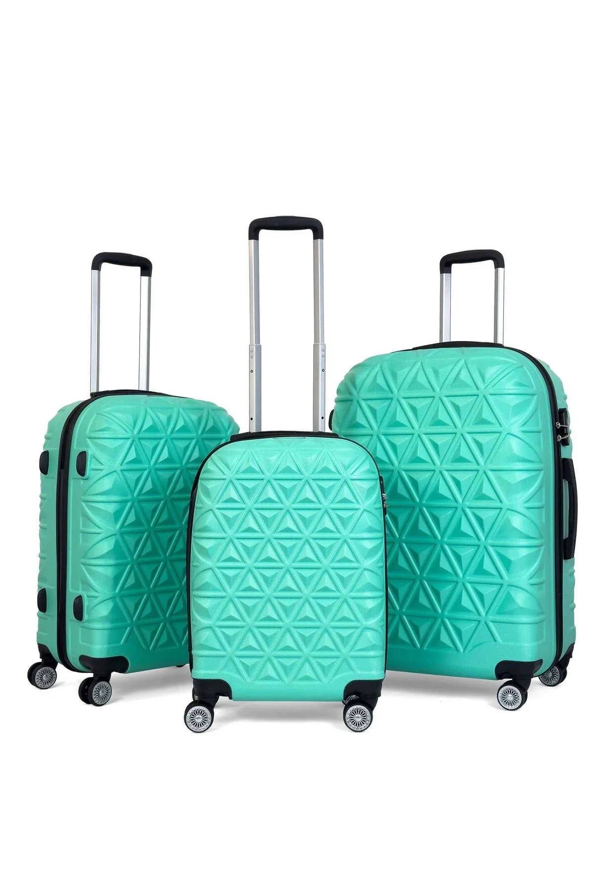 Konjabags bags - Reymond Piramit Desen ABS Seyahat Valizi, Canyon Serisi, 3'lü Set