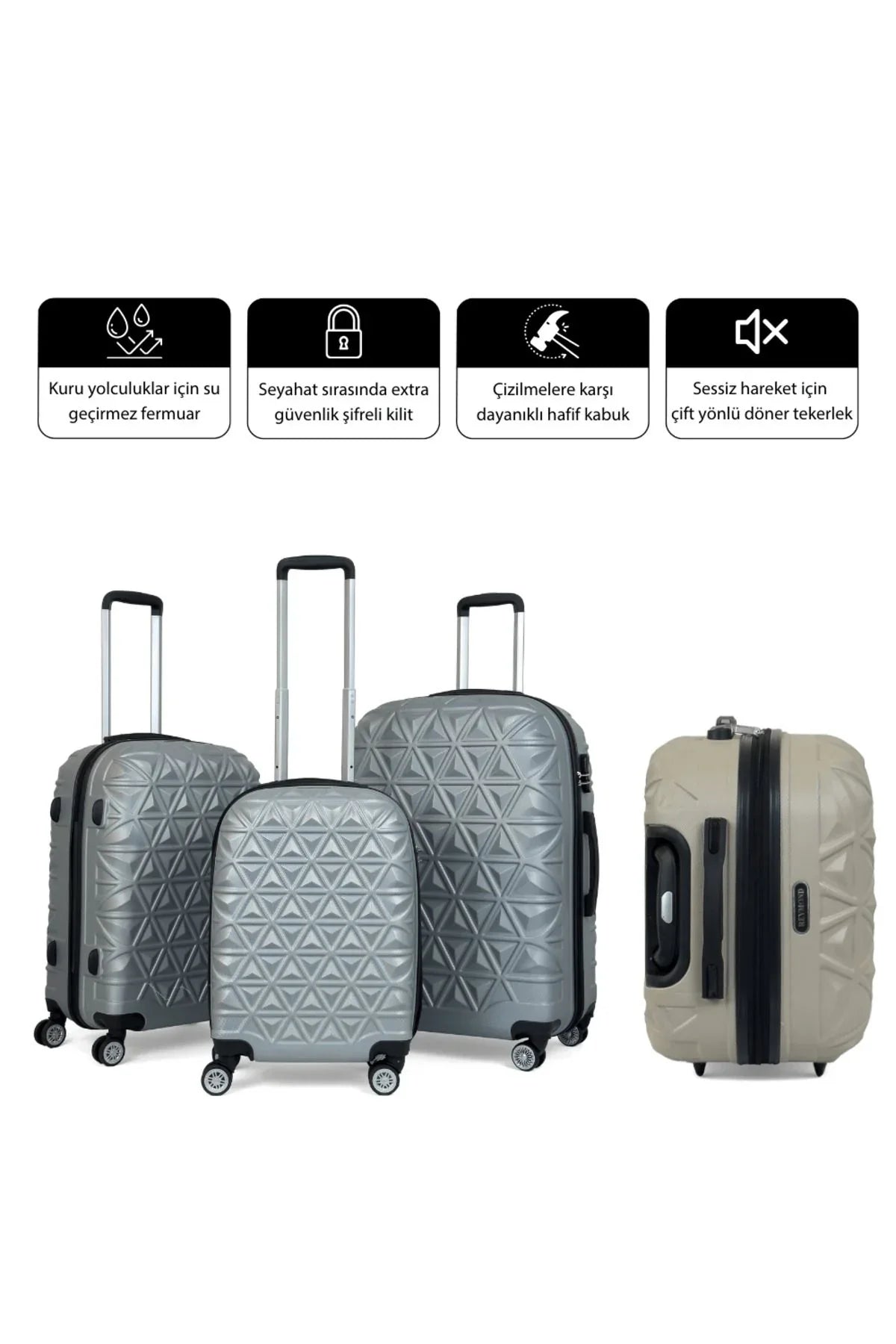 Konjabags bags - Reymond Piramit Desen ABS Seyahat Valizi, Canyon Serisi, Kabin Boy