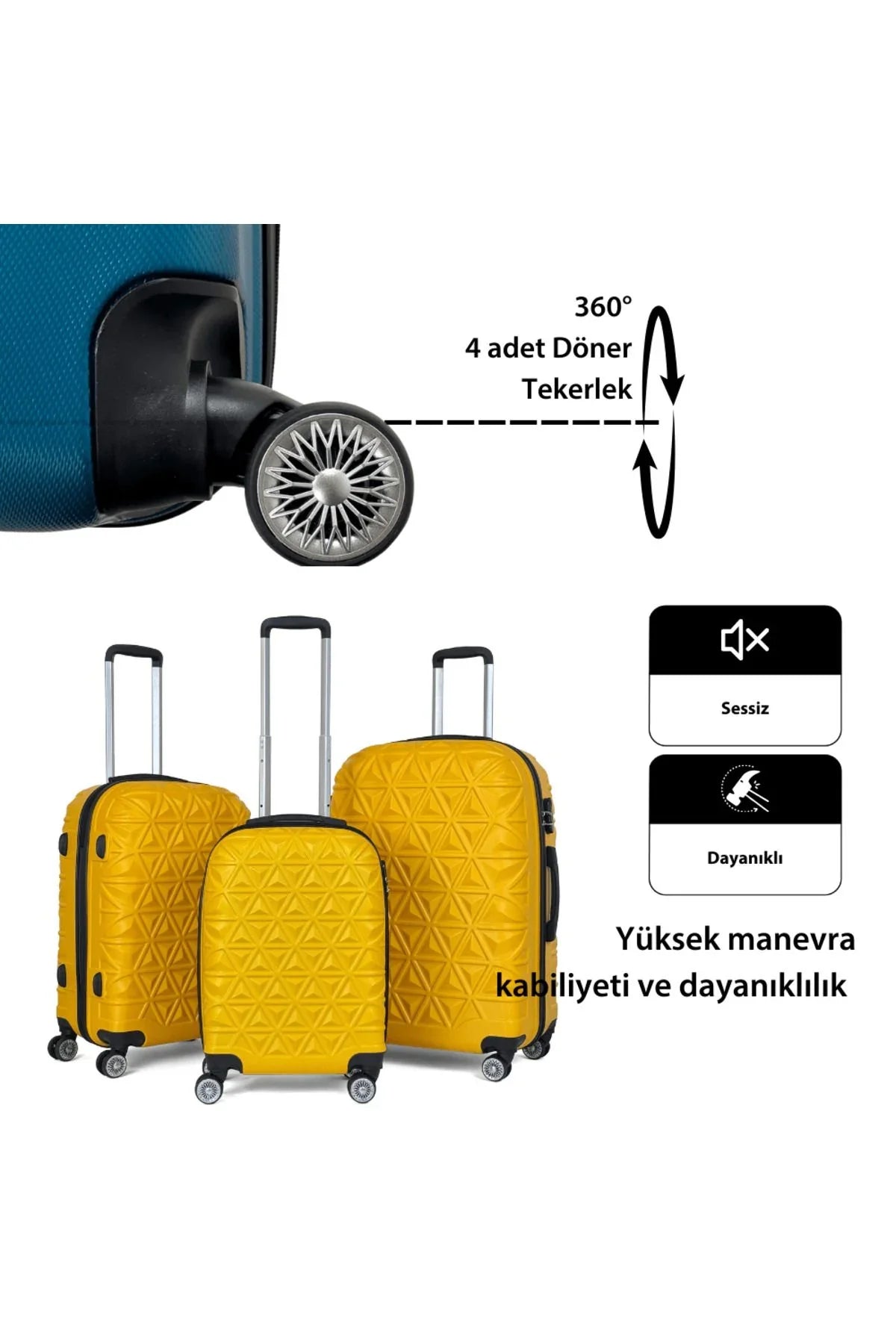 Konjabags bags - Reymond Piramit Desen ABS Seyahat Valizi, Canyon Serisi, Kabin Boy