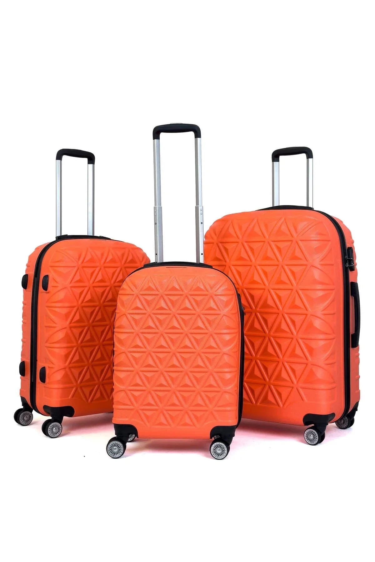 Konjabags bags - Reymond Piramit Desen ABS Seyahat Valizi, Canyon Serisi, 3'lü Set