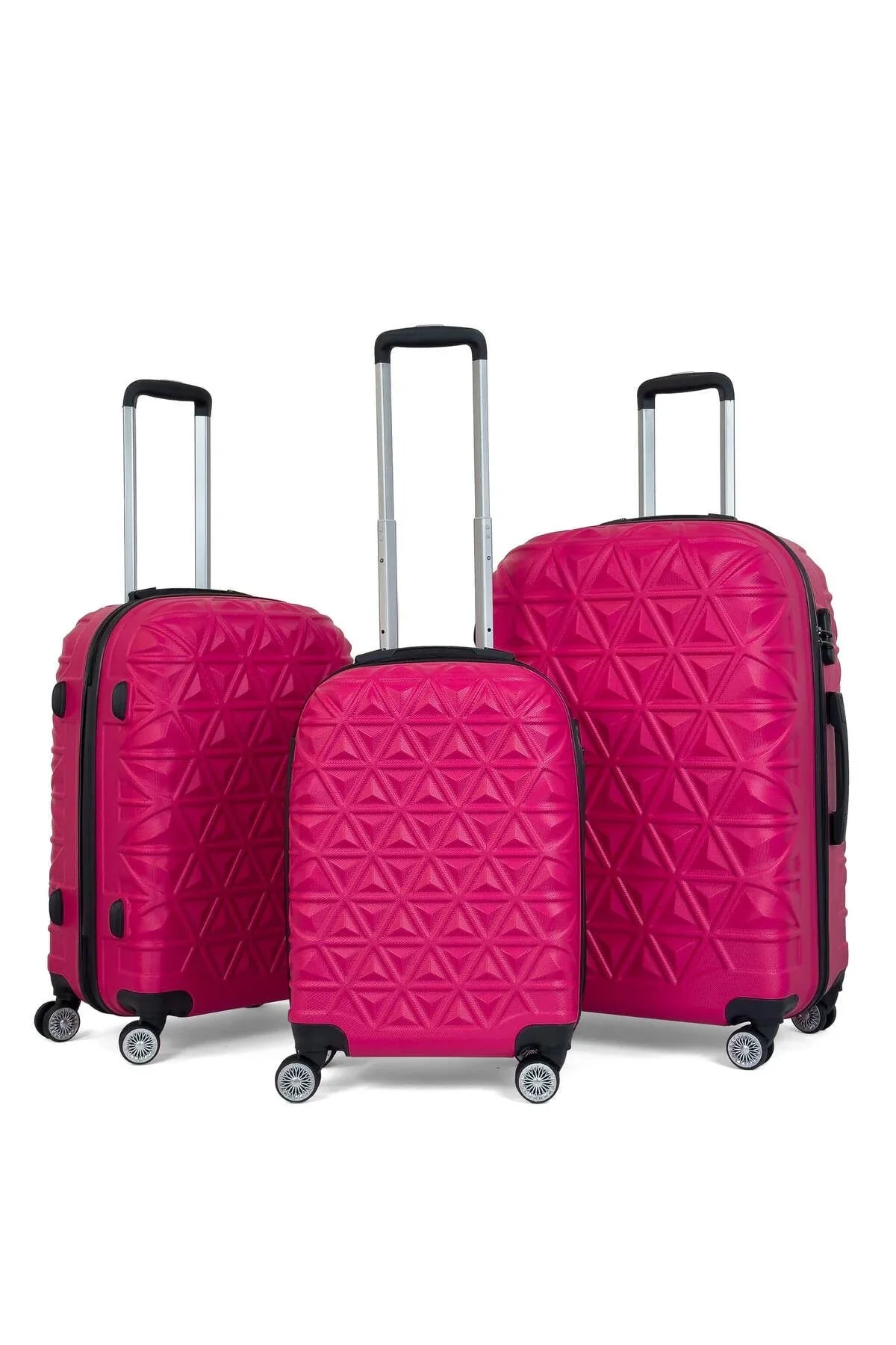 Konjabags bags - Reymond Piramit Desen ABS Seyahat Valizi, Canyon Serisi, 3'lü Set
