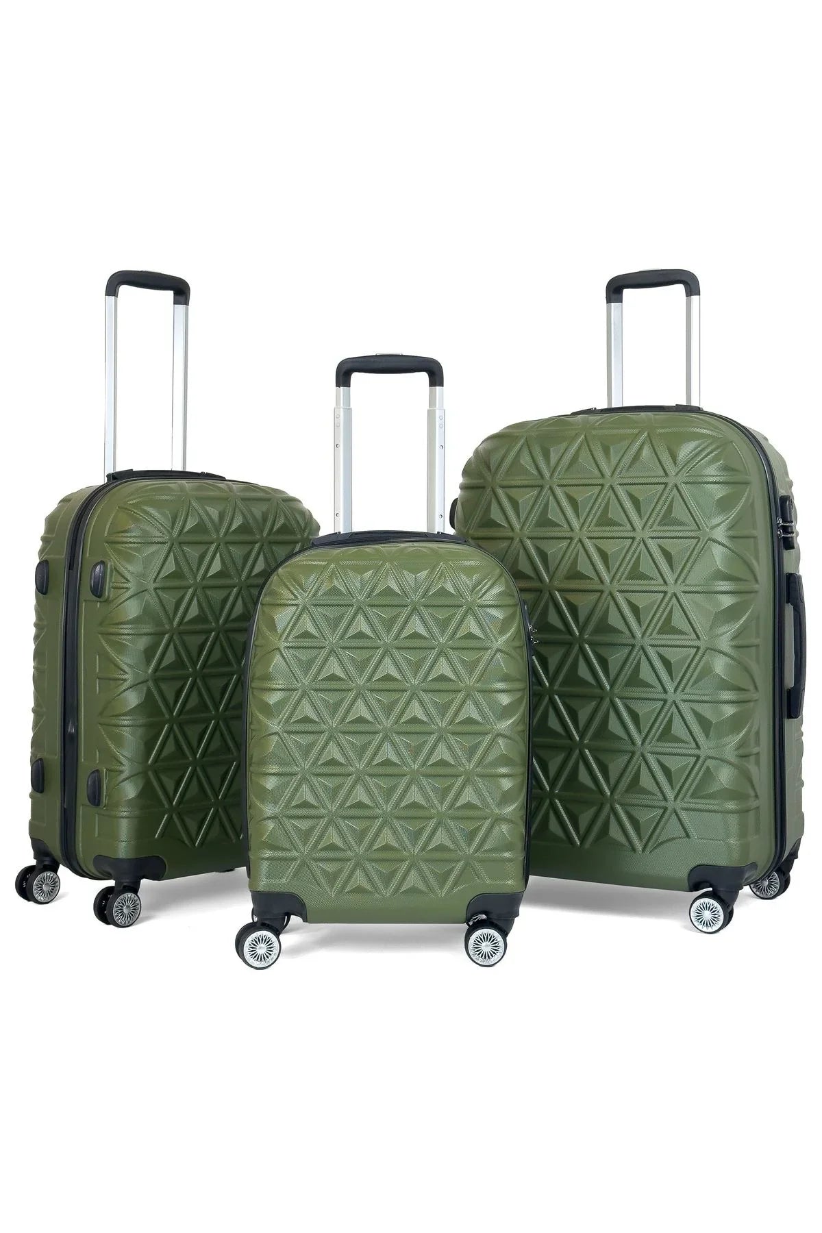 Konjabags bags - Reymond Piramit Desen ABS Seyahat Valizi, Canyon Serisi, 3'lü Set