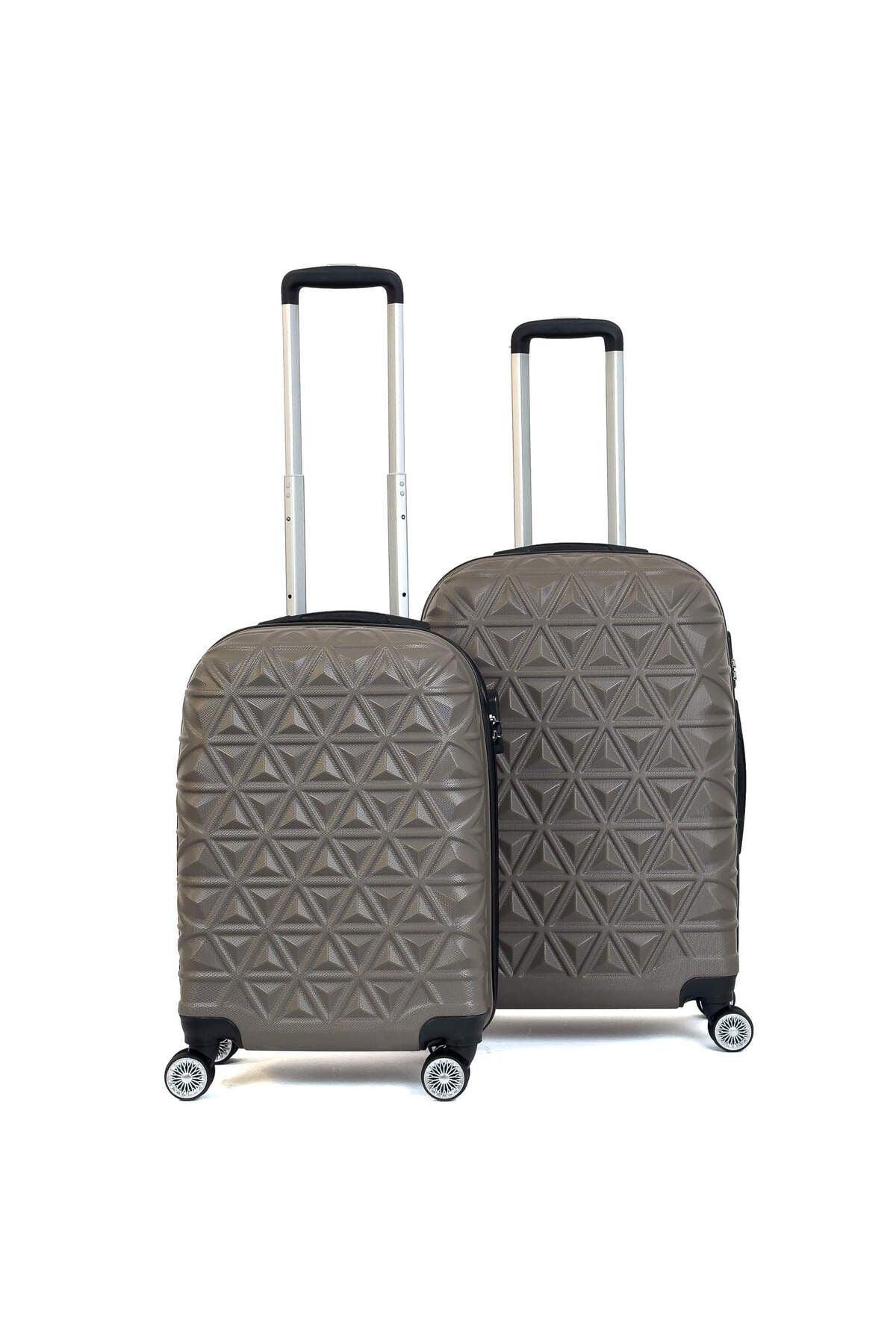 Konjabags bags - Reymond Piramit Desen ABS Seyahat Valizi, Canyon Serisi, Kabin Boy&Orta Boy