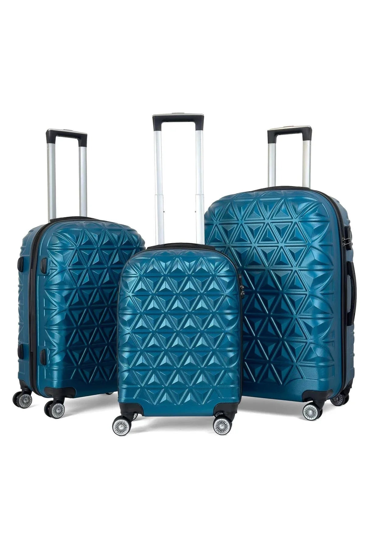 Konjabags bags - Reymond Piramit Desen ABS Seyahat Valizi, Canyon Serisi, 3'lü Set